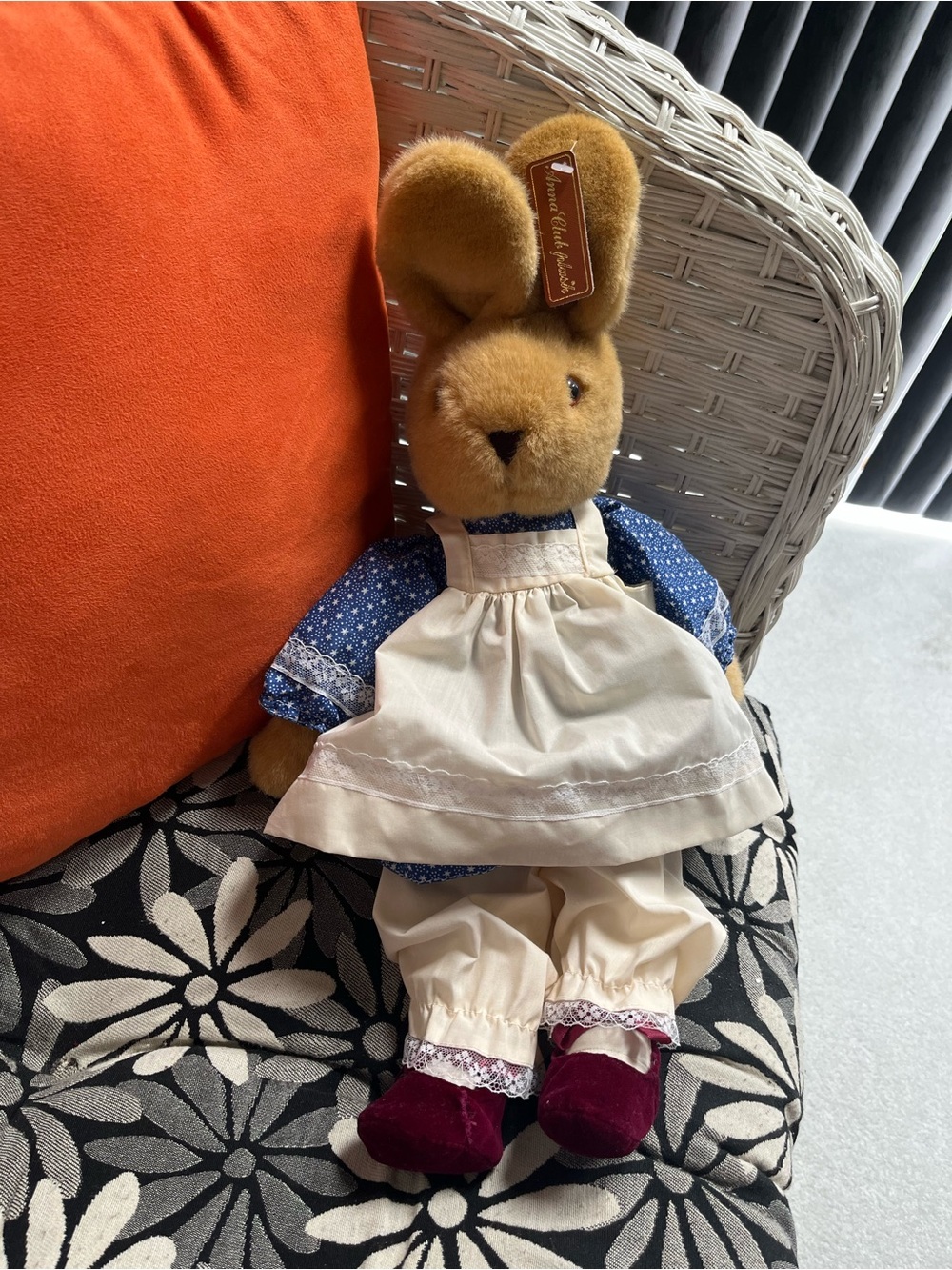 Anna Club Plush Bunny Doll in Cream and Blue Outfit